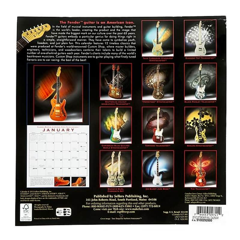 Fender 2016 Custom Shop Wall Calendar 2016 image 1