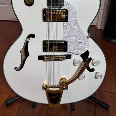 Greg Bennett LaSalle JZ-2 LTD Hollow Body Electric Guitar White Gold Bigsby Korea 2004 w/ Case image 11