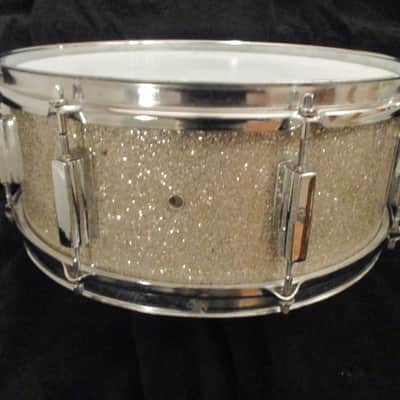 Tempro Vintage 14 X 5 Snare Drum, Silver Sparkle, Made In Japan - Excellent! image 8