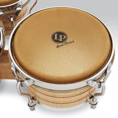 Latin Percussion LP Generation 3 Traditional 5-1/2", 7-1/4", and 9" Bongos - Oak Natural with Chrome Hardware (LP202-AW) image 3