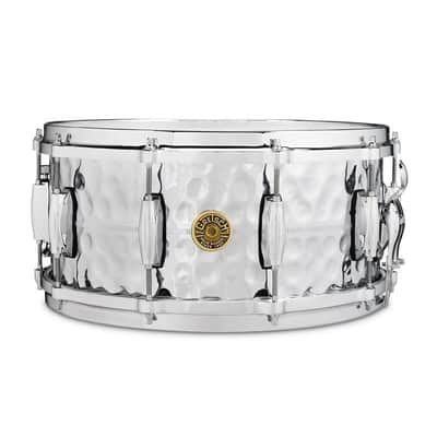 Gretsch G4164HB USA Custom Hammered Chrome Over Brass 6.5x14" 10-Lug Snare Drum