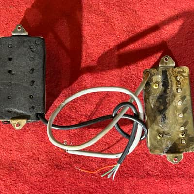Unmarked Basic Stock 4 Conductor Humbucker Pair (Bridge & Neck) Ready to Install 1990s-2000’s - Black/White image 4