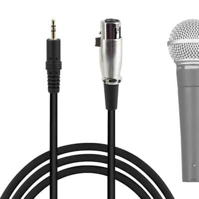 For Creators 3.5Mm Male To Xlr Female Microphone Cable 8 Ft / 2.5 M, Compatible With Shure Sm58, Sm57, Sm48, Sm7B, Mv7, Pga48, Pga58, Beta 58A, Balanced Mic Cord (Black)