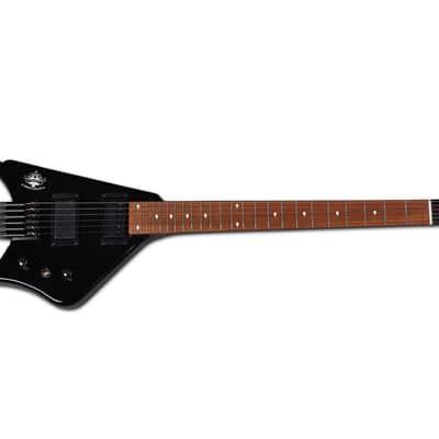 BootLegger Guitar Spade Black Headless With Stiletto Case & Flask image 22