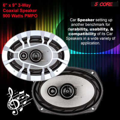 5 Core 6X9 Inch 4 Pieces Car Audio Coaxial Speaker 3 Way 1600 Watts PMPO Full Range Speakers Bild 2