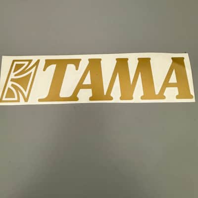 Set of (2) New Tama Bass Drum Decals, Gold & Black image 3