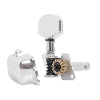 3R3L Semi Closed Guitar Tuner String Tuning Pole Head Set Folk Guitar Knobs Acoustic Electric Guitar Locking Tuner Silver String Tuning Foot Keys Machine Head Set image 4
