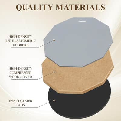 12-Inch Drum Practice Pad with Snare Drum Stand – Adjustable Percussion Training Kit image 4