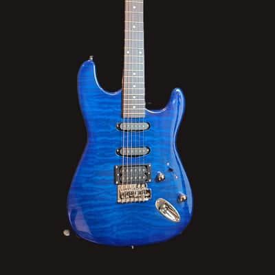 Southwest Acoustics Blue Tigerstipe Stratocaster/New//Full Setup image 1