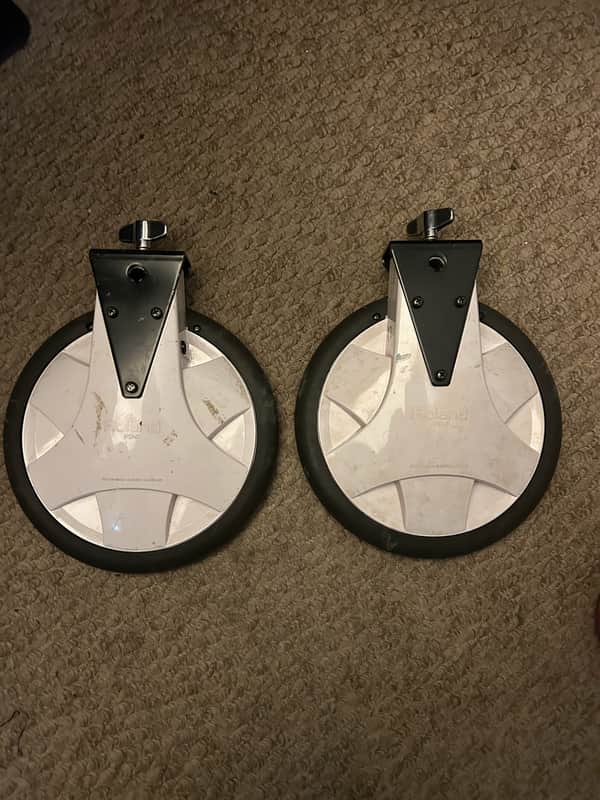 2 X Roland ROLAND PD 6 DRUM PAD 2000's - MOULDED PLASTIC FRAME with RUBBER HEAD image 1