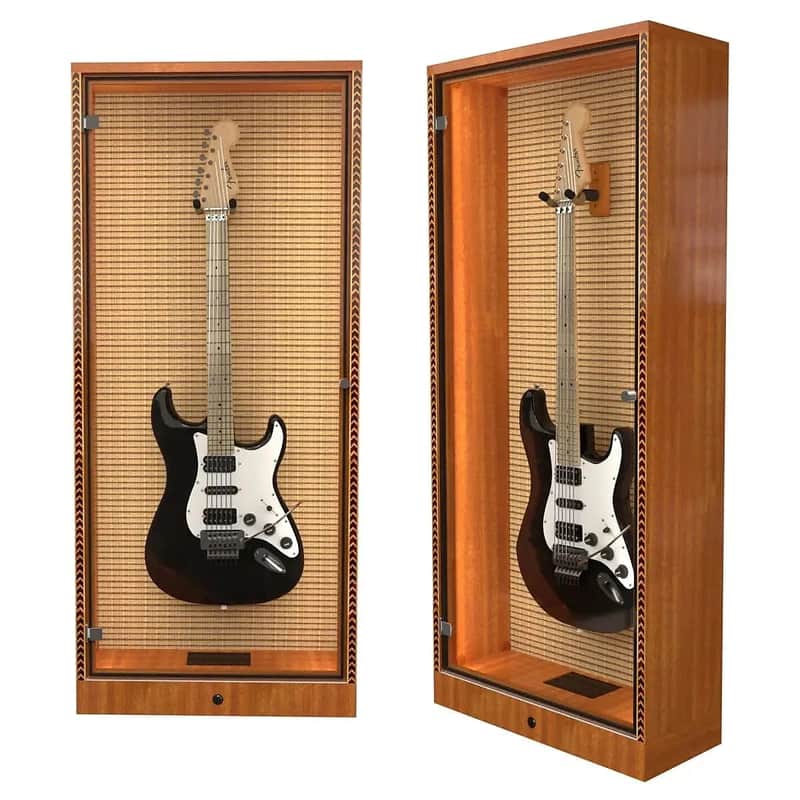 A&S Crafted Products SCX-VT The ShowCase™ Deluxe Guitar Display Case – LED Lighting, Humidity Controlled – For Acoustic & Electric Guitars - Made in USA image 1
