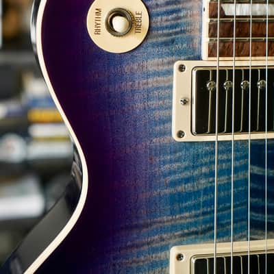 Gibson Les Paul Traditional Blueberry Burst Reverse Chevron Top 2018 image 2