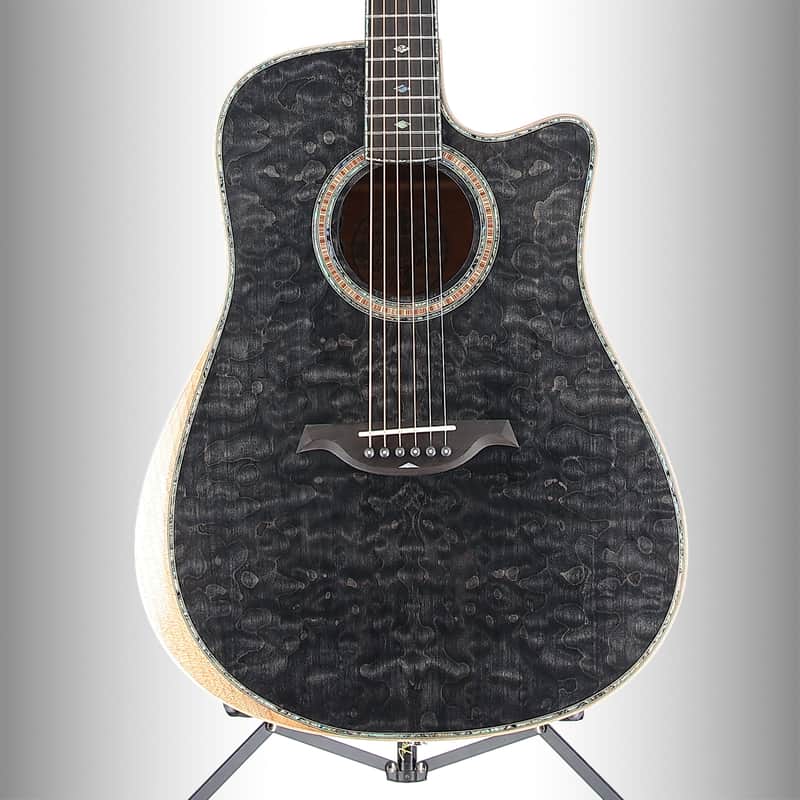 BC Rich  Prophecy series 6-string Acoustic-electric with Maple Top, Maple Back and Sides, Mahogany Neck, and Ebony Fingerboard - Smoke Black Quilt (X7) (0073A) image 1