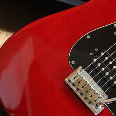 2005 Fender American Deluxe HSS w/ Rosewood FB Stratocaster Electric Guitar Red w/ Black HS + OHSC image 4