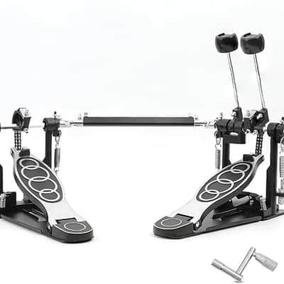 Double Bass drum Pedal,Double Bass Pedal with Adjustable Beater Head,Double Chain Drive Foot Kick Pedal with Drum Key for Drum Set and Electronic Drums image 1