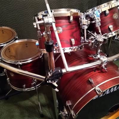 6pc. Tama Silverstar Limited Edition Tamo Ash Set w/ Rack / Red Satin Mahogany image 3