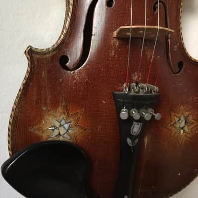 Early 1900's Vintage Gypsy Violin with Beautiful Inlay Detail image 6