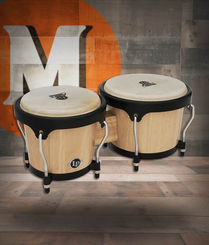 Latin Percussion LP Aspire 6 3/4 - 8" Bongo - Oak Natural Black (LPA601-AW) image 1