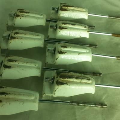 *Premier 8x Bass Drum Tension T-Rods/Claws 70s Marching White Powder-Coat 5 1/2" image 2