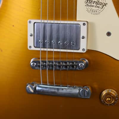 Heritage Custom Shop Core Collection H-150 Electric Guitar with Case 2023 - Gold Top Artisan Aged image 5