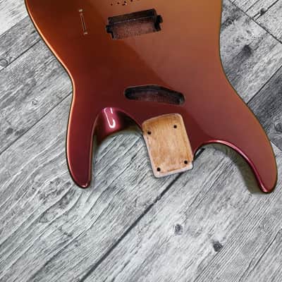 Havok Hard Tail Chameleon Nebula  2pc Mahogany Guitar S type, HS config Custom Guitar Body. 80' style image 4
