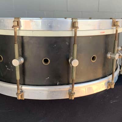 Vintage 1920's Original Barry 5x14 12-Lug Aluminum Snare Drum (Rm4) image 3