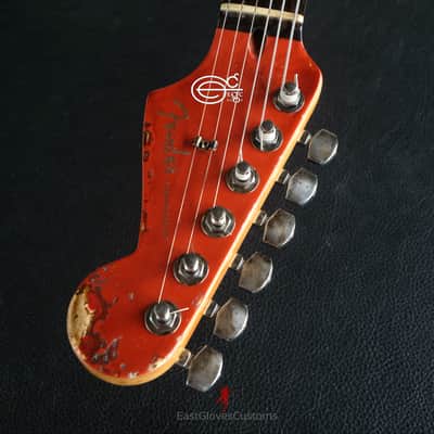 Fender FSR Stratocaster Seafoam Green/Metallic Orange HSS Heavy Aged Relic by EGC (107 OF 250) image 19