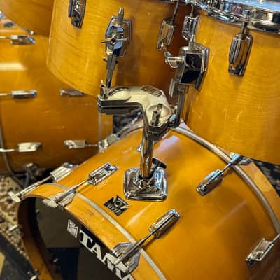 VINTAGE 1980's Tama Superstar Double Bass Drum Set in Natural Gloss - 14x24, 14x24, 8x12, 9x13, 10x14, 12x15, 16x16, 16x18 image 7