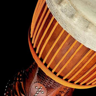 Djembe Drum Guinea Large Pro Hardwood - Lenke Wood Handmade All Solid One Piece image 2
