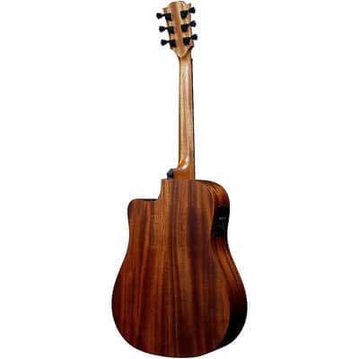 Lag Guitars Hyvibe Dreadnought Cutaway Acoustic Guitar with Bag Regular Natural image 7