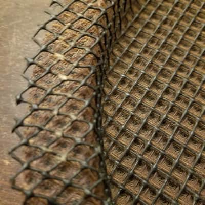 Hammond Original 12" round rigid speaker grille and cloth from M3 organ 1956 - brown black reddish image 7