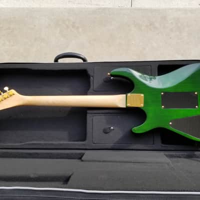 2000-2002 Hamer Californian Deluxe MIK Boomers  Green Flame 27 Frets Floyd Rose image 5