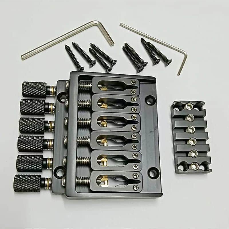 Brass Headless Guitar Fixed Bridge System with Brass Saddles image 1