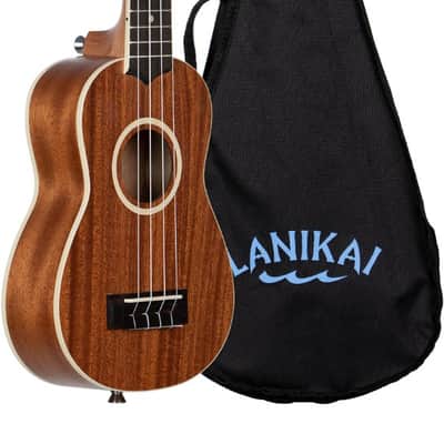 Lanikai Model LU21-S Soprano Size Acoustic Ukulele with Gig Bag, Okoume Wood image 1