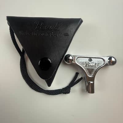 Pearl K025 Drum Key w/ Black Leather Pouch 1990s - Chrome image 6