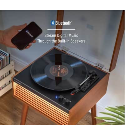 Crosley CR6237A Dean 3-Speed Bluetooth Record Player Natural With Legs-NEW image 15