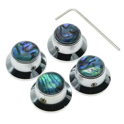 Les Paul Chrome Abalone Top Hat Metal Bell Knobs with Screw (Set of 4) image 5