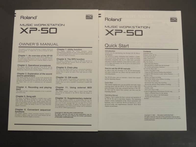 Immagine Roland XP-50 Owner's Manual [Three Wave Music] - 1