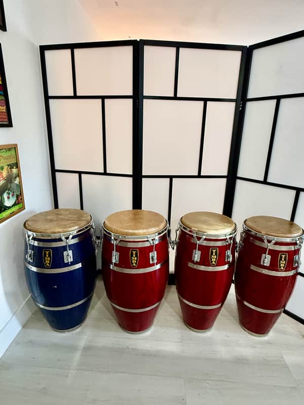 Rare Vintage TIMBA Professional 4-Piece Conga Set (Late 1990s) – 11”, 12½”, 14½”, 14” image 1