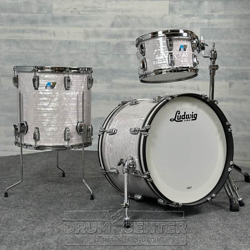 Ludwig Classic Maple "Super 70s"  3pc Drum Set 20/12/16 70s White Marine Pearl - DCP Exclusive! image 1