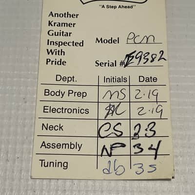 1986 Kramer USA Pacer Guitar Chrome E Series Neptune, NJ Neckplate w/ Hang Tags image 3
