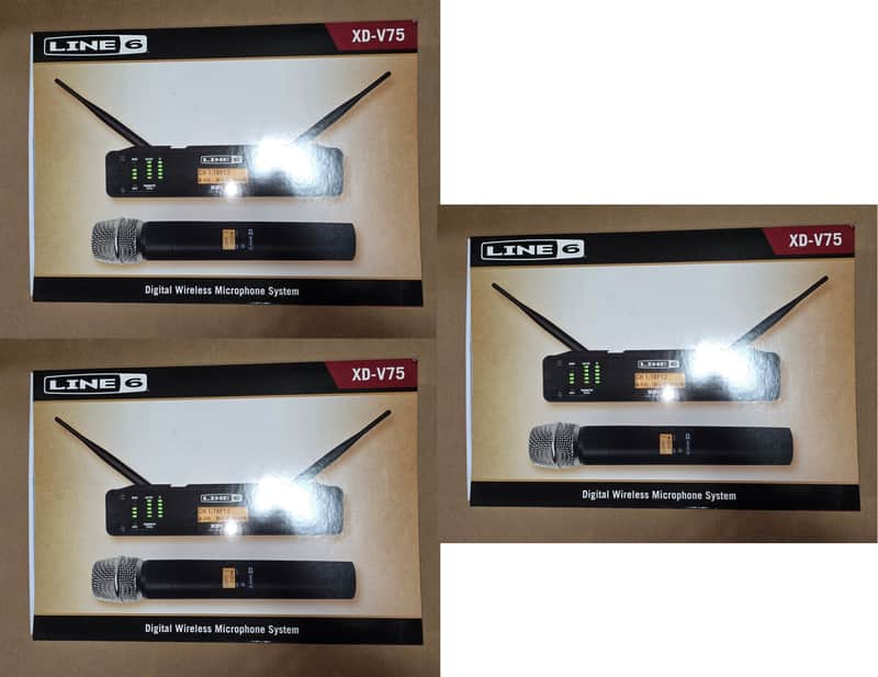 **3-PACK** Line 6 XD-V75 Handheld Wireless Microphone 2010s - Black image 1