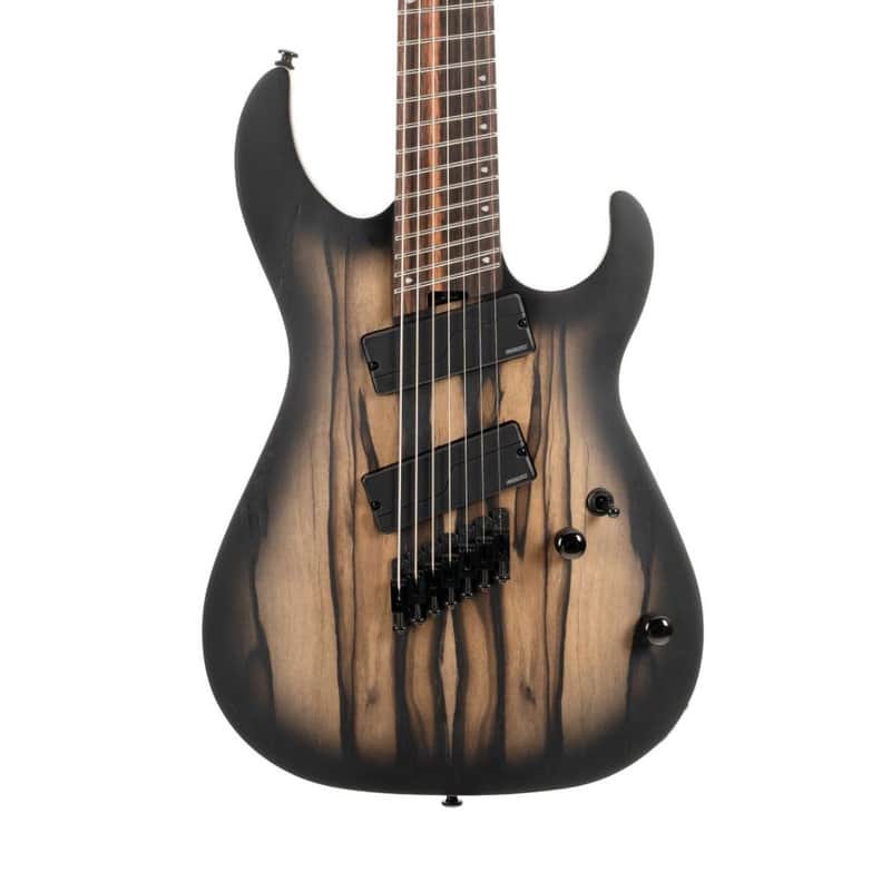 Cort KX507 7-String Multi-Scale Electric Guitar - Pale Moon Ebony Black Burst image 1