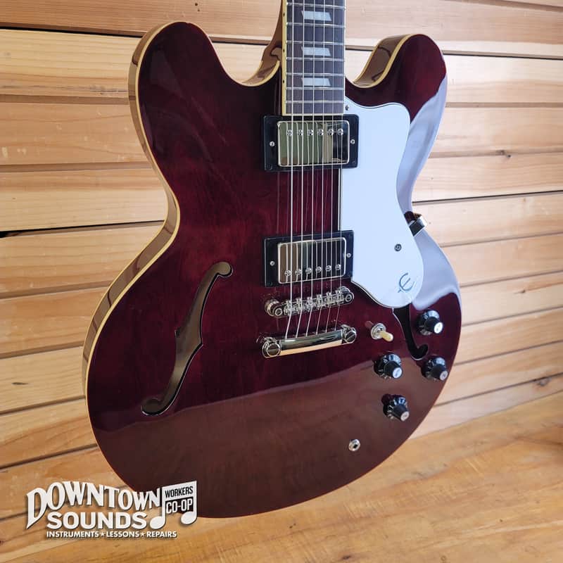 Epiphone Noel Gallagher Signature Riviera Semi-Hollow Electric Guitar with Epiphone Hard Case - Dark Red Wine image 1