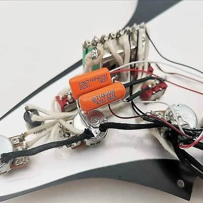Black Pearl Strat Style Guitar Loaded Prewired Pickguard, SSH Pickups image 2