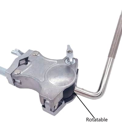 Single L Rod Mount Clamp Adjustable Tom Drum Rack Mount Clamp Metal L-Rod Cowbell Mounting Bracket Percussion Mount Holder for Tom Durm Set Parts Extension Clip Accessory Hardware image 3
