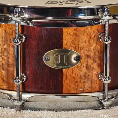 JT Custom Drums 14x5" Solid Padauk Stave Snare 2022 Natural image 20