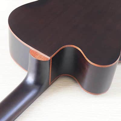 Fretless 4 String Acoustic Electric Bass, Sapele Body with Okoyme Wood Neck image 8