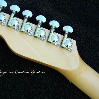 2025 Mahogany Brent Mason Style Nashville Telecaster-7-Way+Humbucker, Strat and Tele Pickups+ Frets Leveled + Maple/Ebony 12" Radius Neck+ Matching Headstock & Vintage Pearl Guard + Grover 406c Locking Tuners and Full Setup Included! image 4