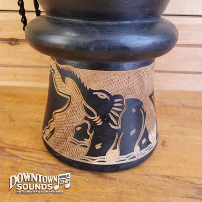 Made in Ghana 12” Hand-Made Premium Ghanaian Deluxe Djembe - All Solid Wood, Traditional Carvings, Rope-Tuned, Ornamental Lip Construction image 6